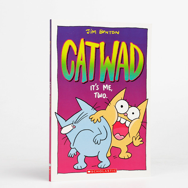 送音频 鬼马喜猫系列英文原版绘本Catwad#2 It's Me, Two是我，两个 Scholastic出版儿童英语短篇搞笑故事集 青少年漫画书