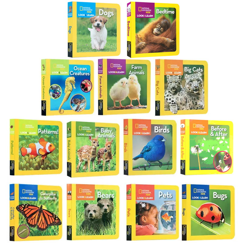 英文原版13册National Geographic Kids readers Look and Learn美国国家地理系列儿童版纸板书启蒙认知科普百科图画baby animals - 图0