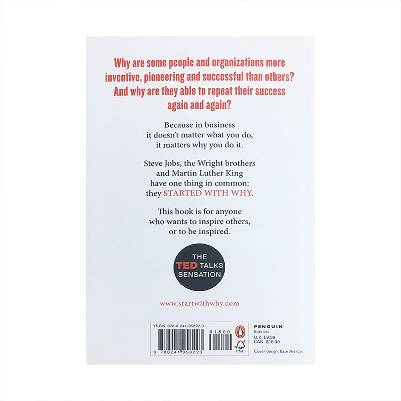 英文原版进口Start With Why从询问开始 激励者经管小说书TED领导力演讲同作者黄金圈法则领导团队管理者指南企业管理经管励志书籍