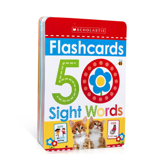 学乐小小读者系列盒装Flashcards 50 Sight Words 26张字卡英文原版50个高频词Scholastic Early Learners幼儿启蒙早教认知 - 图0