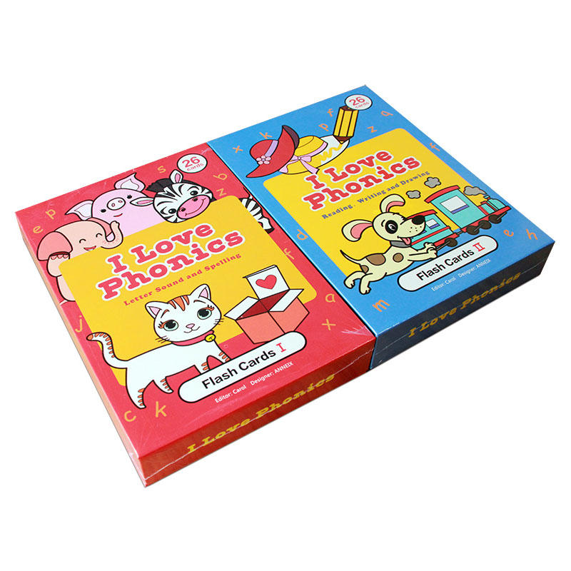 英文绘本I Love phonics L1-2 alphabet a to z 字母单词卡片 自然拼读 幼儿启蒙认知学习字词卡闪卡 字母单词卡片flash cards