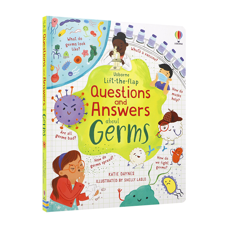 英文原版 Lift-the-Flap Questions and Answers about Germs  Usborne问与答立体翻翻书 细菌 2-6岁宝宝儿童启蒙益智纸板书 - 图3