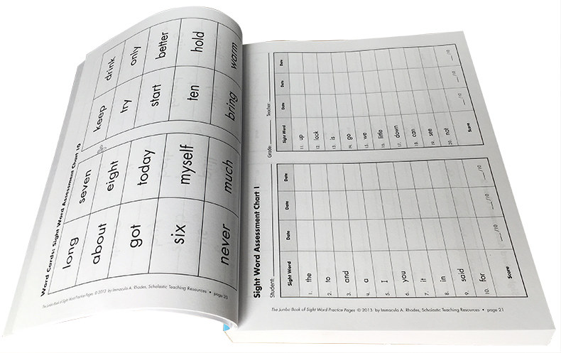 英文原版The Jumbo Book of sight word Words Practice Pages+I love 220 sight words分阶高频常见英语词汇单词幼儿闪卡扫描读音