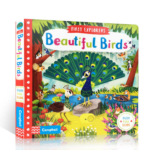 英文原版绘本First Explorers: Beautiful Birds美丽的鸟儿机关操作纸板书幼儿科普认知趣味玩具书动手锻炼游戏玩具童书0-6岁 - 图3