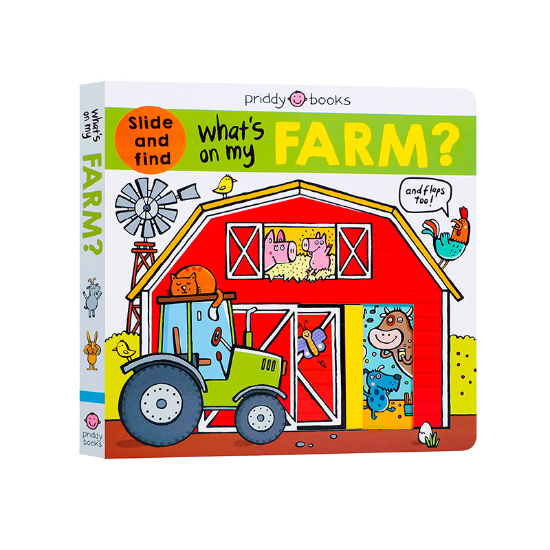 英文原版进口What's on My Farm?我的农场里有什么?3-5岁低幼儿童启蒙认知农场动物英语绘本亲子互动共读早教书翻翻书撕不烂
