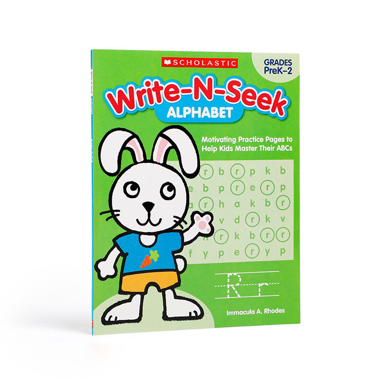 英文原版帮助孩子掌握字母表 WRITE N SEEK Motivating Practice Pages to Help Kids Master Alphabet提高学习兴趣英语单词练习册