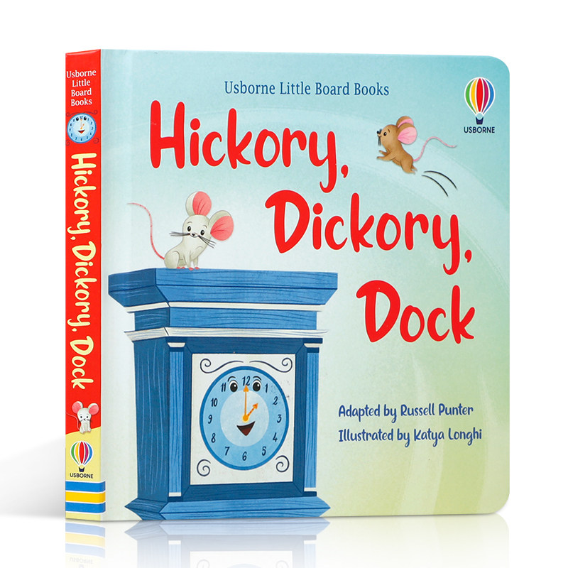 英文原版 Hickory, Dickory, Dock 小老鼠上灯台 2-6岁低幼启蒙认知亲子共读睡前韵律童谣故事纸板绘本Little Board Books系列,淘宝优惠券,粉丝福利购,淘宝优惠卷