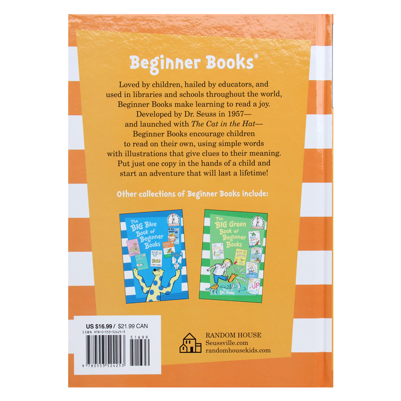 送音频进口英文原版The Big Orange Book of Beginner Books Dr. Seuss 5故事合集苏斯博士经典绘本英语提升ten apples up on top - 图0