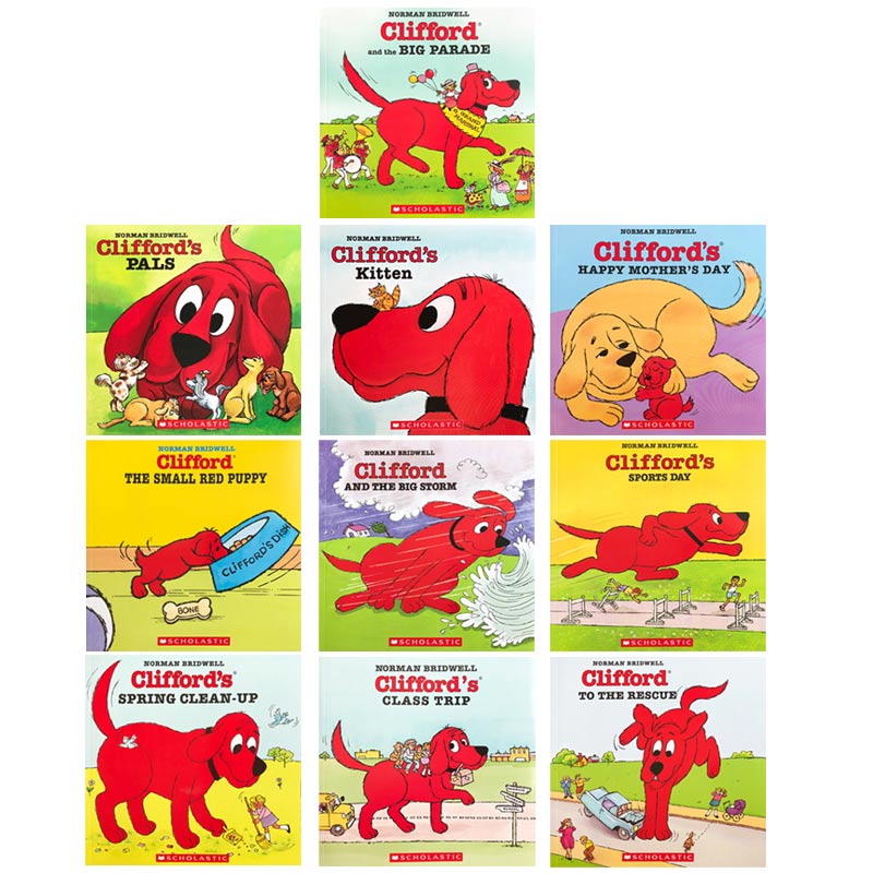 英文原版 Clifford Ultimate Red Box 大红狗克利弗 10本盒装 儿童英语启蒙平装绘本 亲子阅读睡前故事书幼儿 内容幽默有趣 3-6岁 - 图0