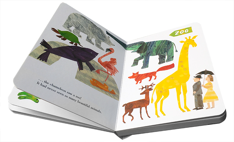 送音频进口英语原版绘本启蒙Eric Carle The Mixed-Up Chameleon Board Book拼拼凑凑的变色龙廖彩杏书单纸板书儿童故事图画书 - 图2