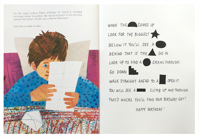 英文原版 The Secret Birthday Message 神秘生日礼物绘本 作者 Eric Carle 卡尔爷爷 出版社 HarperCollins+音频 趣味进口英语书 - 图2