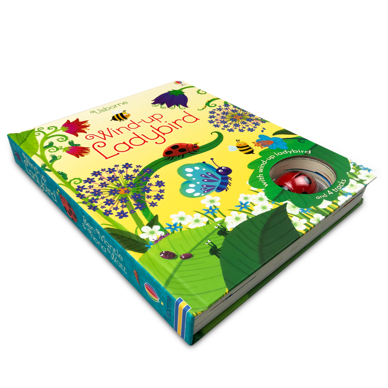 Usborne 英文原版 Wind-up Ladybird 七星瓢虫轨道书 扭动发条 儿童游戏玩具纸板书 附玩具 精装大开本启蒙早教英语学习图画书