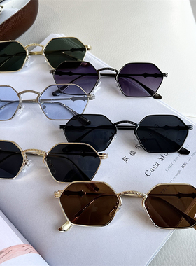 欧美复古朋克多边形小脸墨镜