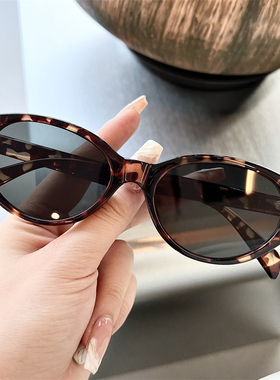 韩版复古猫眼红色防晒遮阳太阳镜