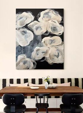 手绘油画《烛余》侘寂风客厅装饰画设计师推荐抽象玄关复古风挂画