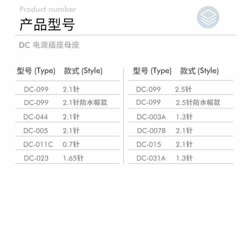 DC电源插座5.5*2.1/2.5mm直插弯针母座接头 099 050 044 023 - 图3