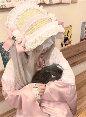 田园风洛丽塔草帽lolita发饰