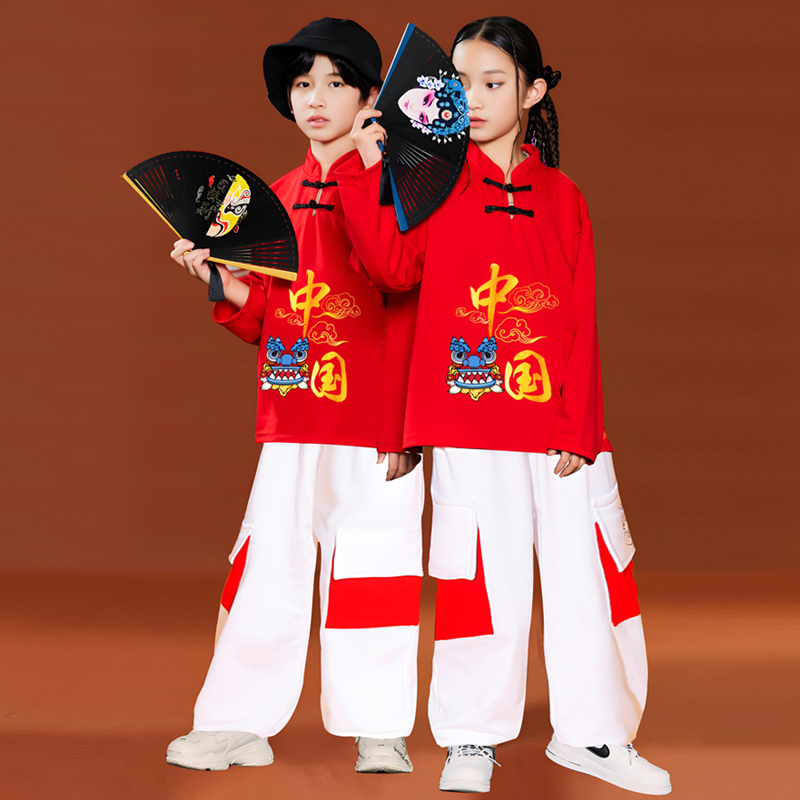 儿童啦啦队演出服小学生运动会开幕式服装幼儿园中国风表演服街舞-图1