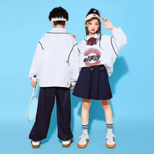 儿童啦啦队演出服小学生运动会套装女童英伦风校服新款幼儿园班服