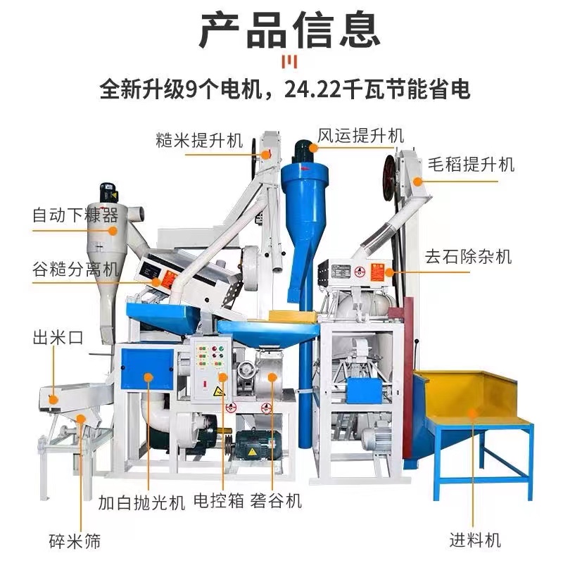 碾米机大型商用新型碾米机砻谷机多功能新款打米机全自动环保设备 - 图0