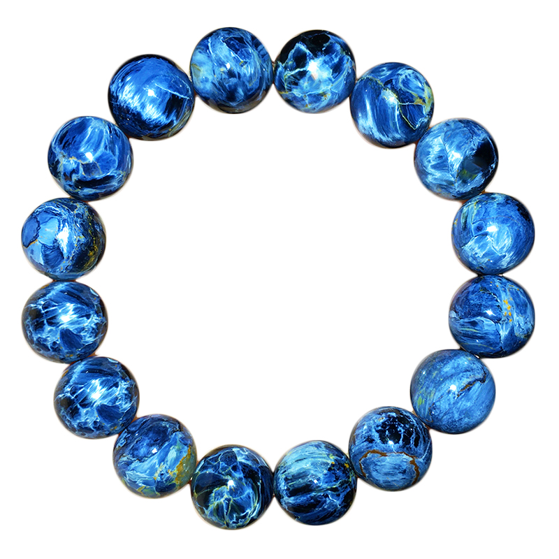 Pietersite蓝彼得石手串蓝火彩猫眼手链纯蓝纳米比亚料暴风雨宝石 - 图3