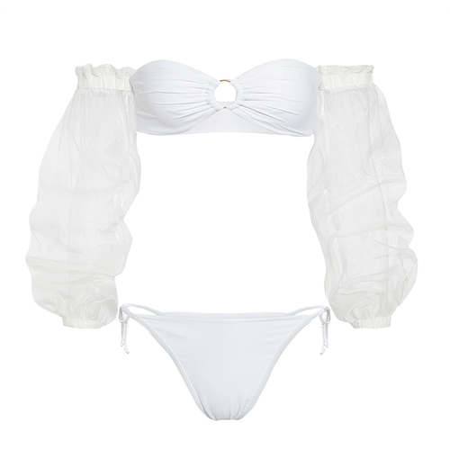 Сексуальный лонгслив, поддерживающий купальник, европейский стиль, по фигуре