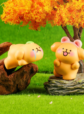 小白狗树脂车载中控台摆件