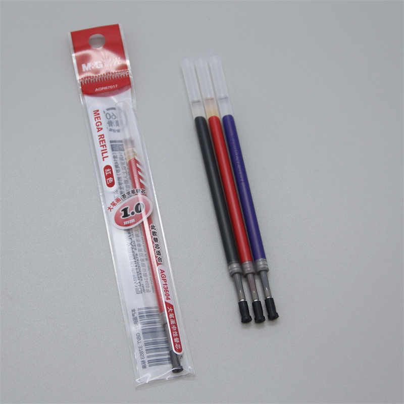 晨光1.0中性笔芯AGP13604签字笔替换芯红黑色67017加粗大容量粗管 - 图2