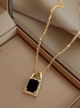 法国【设计师】Glam Dani 法式微镶锁头吊坠项链女新款轻奢锁骨链