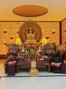 寺庙千佛殿万佛墙塔佛龛柜子