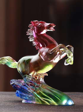 琉璃招财马到成功，精美礼盒