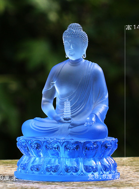 中式佛堂摆件琉璃光如来汉传药师