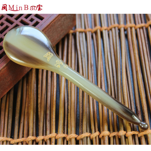 闽宝牛角拨筋棒美容棒面部通用经络刮痧板脸部按摩眼部专用点穴笔 - 图1