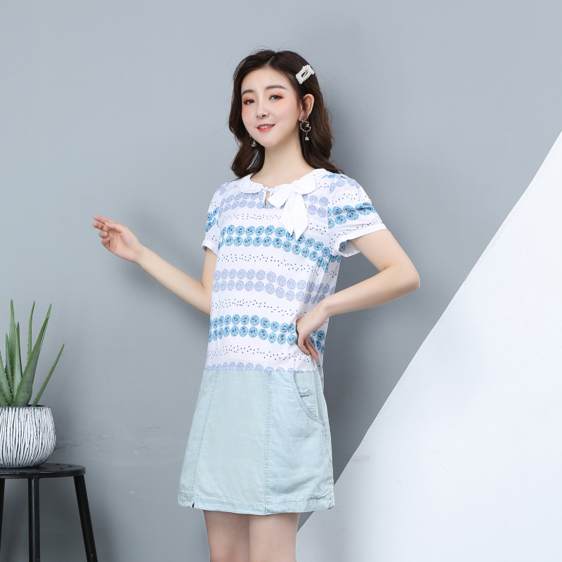 艾格连衣裙春夏新款中长款收腰裙子 大唐货仓连衣裙