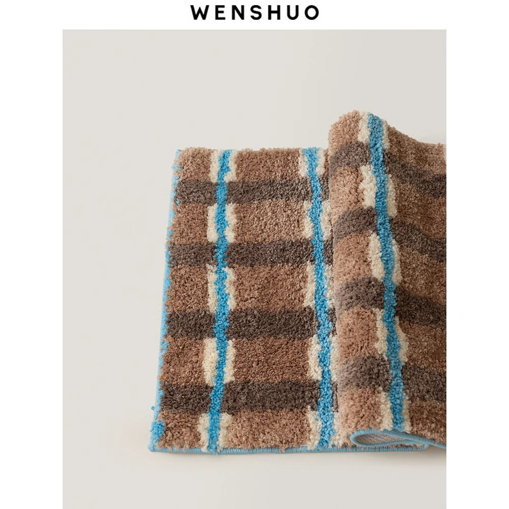 中古风氛围感植绒地毯小众插画脚垫浴室防滑吸水门垫房间装饰脚垫,淘宝优惠券,粉丝福利购,淘宝优惠卷