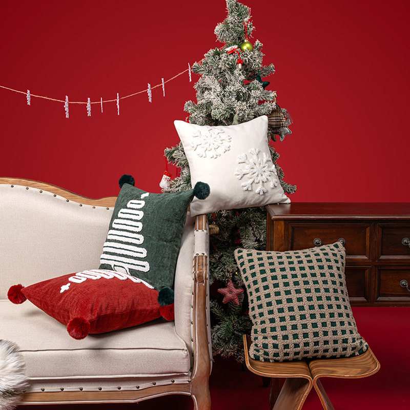 北欧圣诞氛围家用客厅沙发抱枕套床头靠枕套圣诞树图案靠垫抱枕,淘宝优惠券,粉丝福利购,淘宝优惠卷