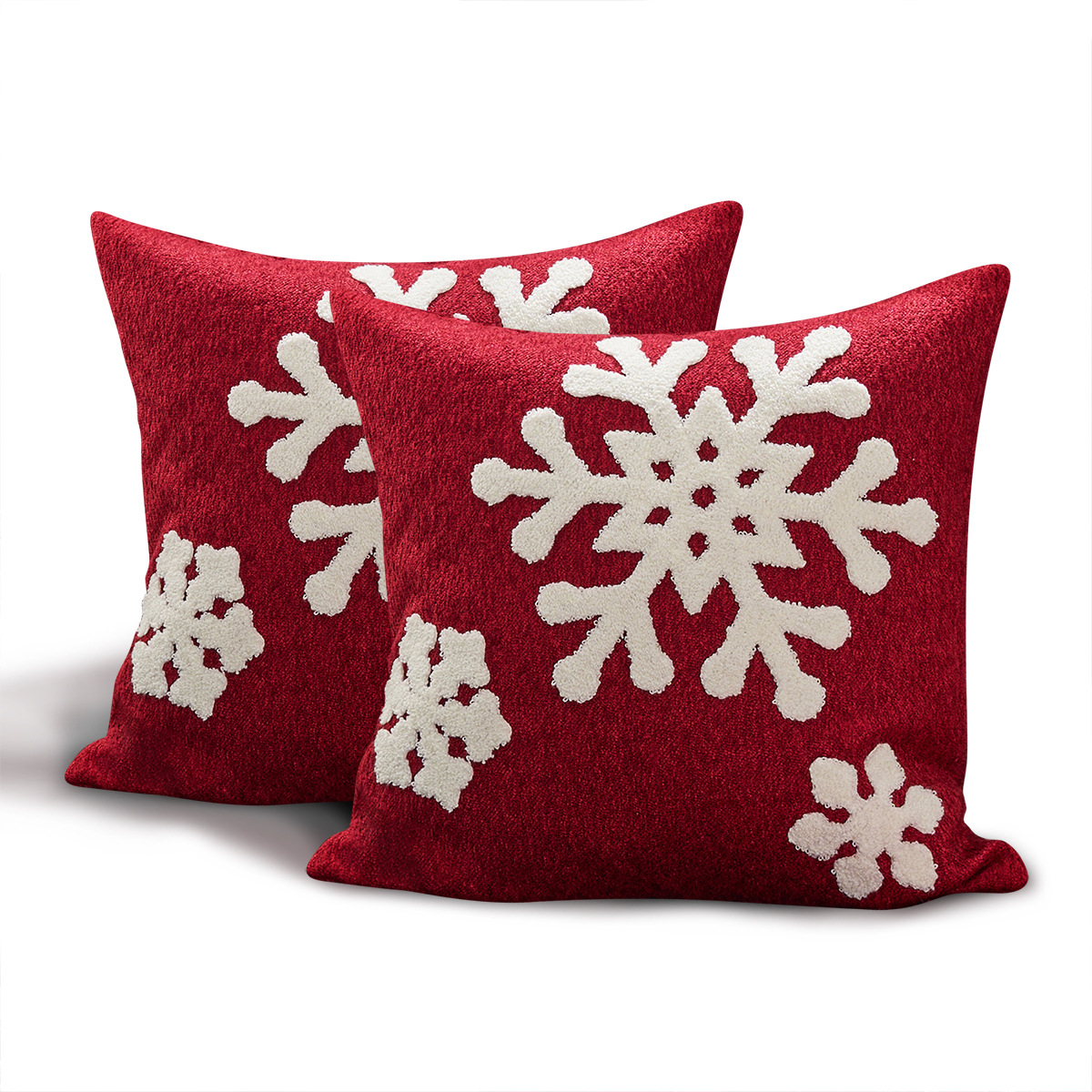 Cross-border new Christmas embroidered pillow cushion cover christmas snowflake deer 45x45cm bell for the elderly