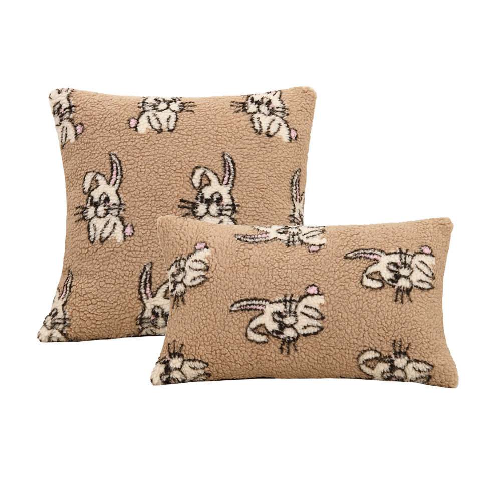 美拉德抱枕兔子中古风枕套咖啡店客厅沙发靠枕样板间民宿床头靠垫,淘宝优惠券,粉丝福利购,淘宝优惠卷