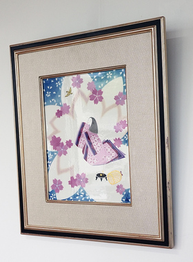 1999年限定若紫彩绘描金瓷板画