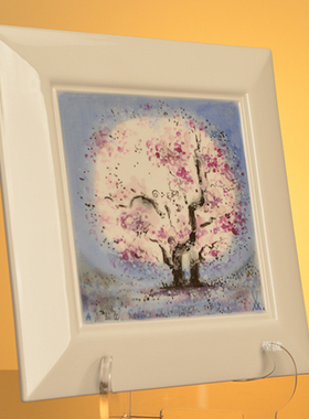 自然主义花卉彩绘瓷板画挂画