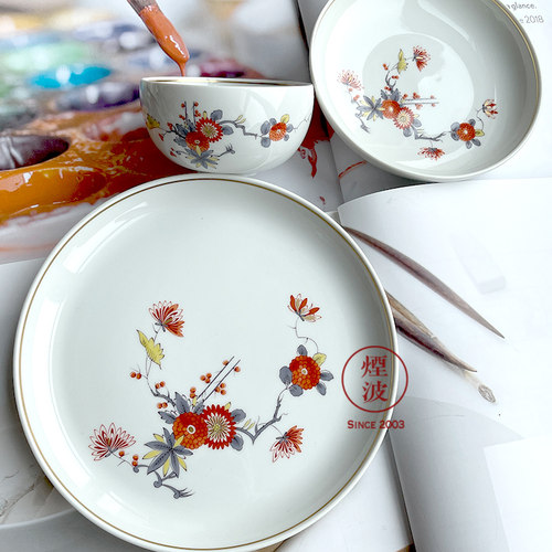 德国MEISSEN梅森瓷器 巴黎系列 柿佑卫门 富贵牡丹描金中式茶杯碟 - 图2