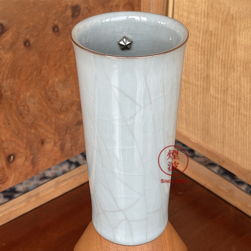 烟波日本京都三代川濑忍作忍青瓷青磁花入桂花瓶花瓶 搜又搜