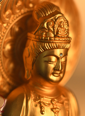 24K镀金新圣观音菩萨佛像付牌位