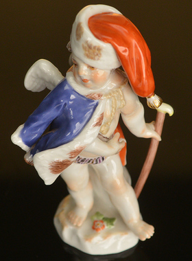 阿莫雷托骑士天使彩绘描金瓷塑