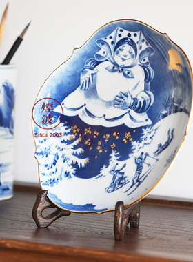 德国 MEISSEN 梅森瓷器 德国民谣 童话系列 描金2001纪念赏盘18CM