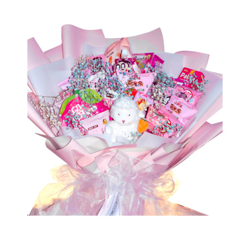 粉花束成品网红礼盒装diy全套创意色礼物送生日男蓝女朋友零食小