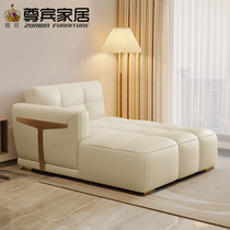 Real leather sofas Guiffee chair Lying Chair Sloth Sofa Bed side Home Small family Type leather Art Living room Single Afternoon Lying Chair