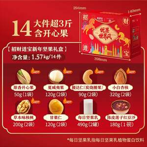 来伊份招财进宝坚果节日实用礼盒1570g健康送礼妈妈长辈休闲零食