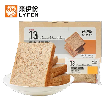 【拍2件】来伊份黑麦吐司全麦面包450g