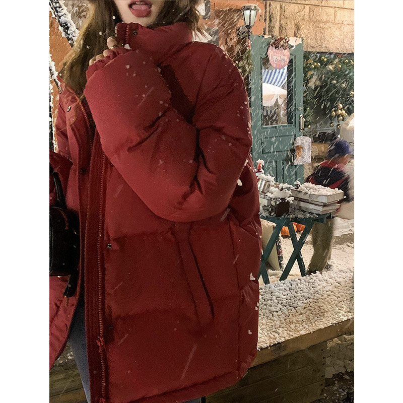 ZHUYIYI 新年红色羽绒服女短款小个子90白鸭绒加厚面包服外套冬季,淘宝优惠券,粉丝福利购,淘宝优惠卷